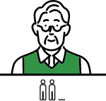 2020年頃の場合 65才以上の1人を支える現役世代2.1人